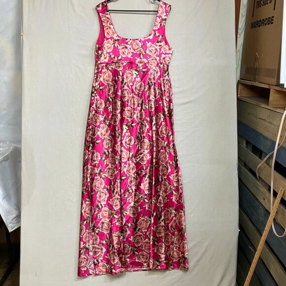 NWT Wild Fable Women XXL Red Floral Cap Sleeve Satin Maxi Bodycon Holiday Dress - Picture 11 of 14